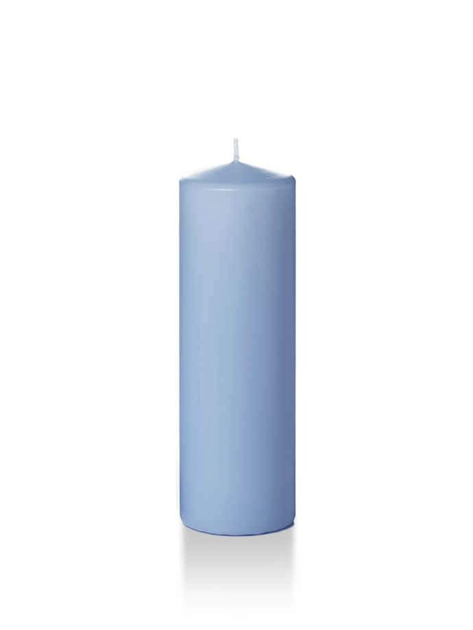 Wholesale 2.25" x 7" Slim Pillar Candles Periwinkle Blue