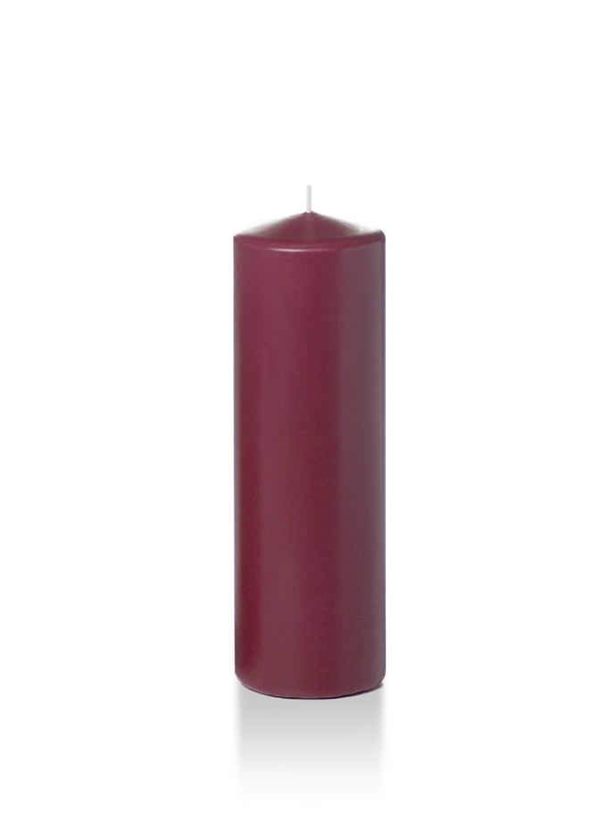 2.25" x 7" Slim Pillar Candles Raspberry