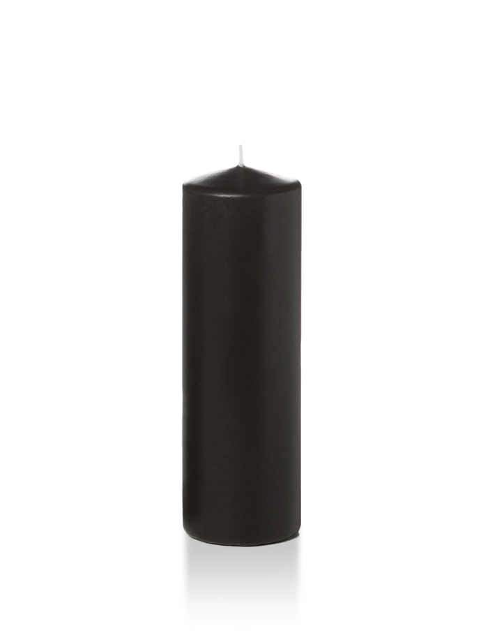 2.25" x 7" Slim Pillar Candles Black