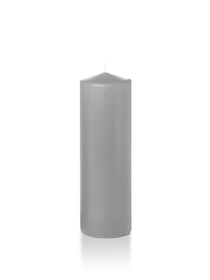 2.25" x 7" Slim Pillar Candles Light Gray