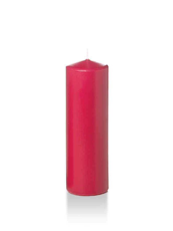 2.25" x 7" Slim Pillar Candles Paradise Pink