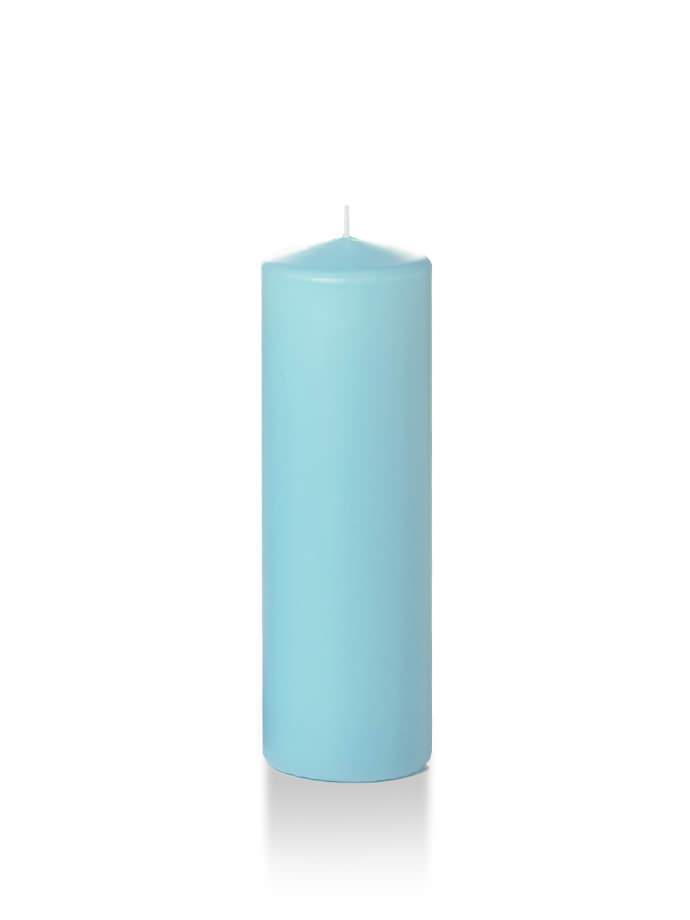 2.25" x 7" Slim Pillar Candles Robin Egg Blue