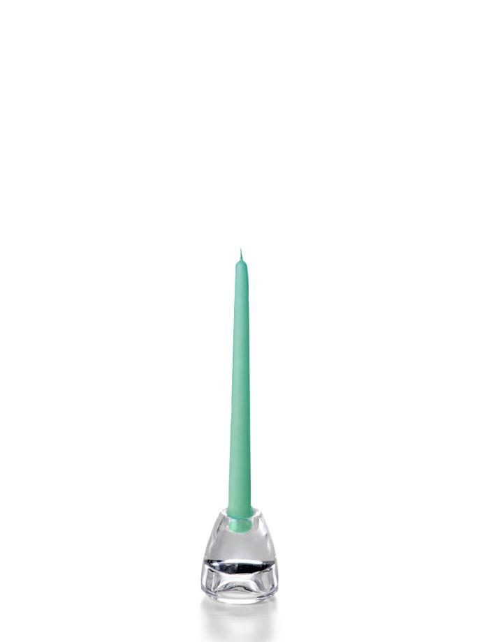 10" Wholesale Taper Candles - Case of 288 Aqua Green