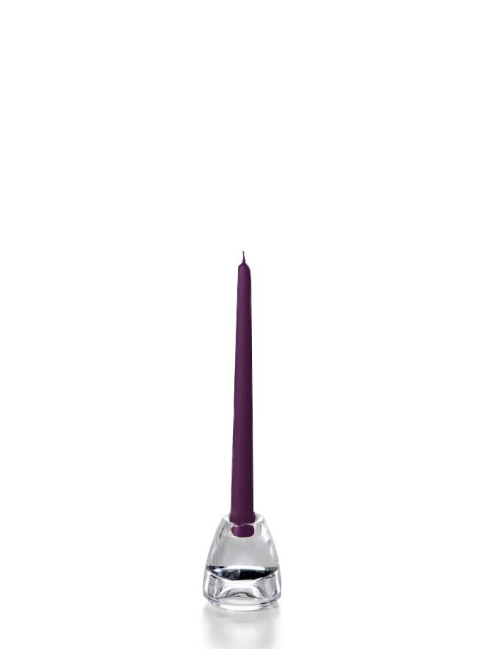 10" Wholesale Taper Candles - Case of 144 Dark Purple