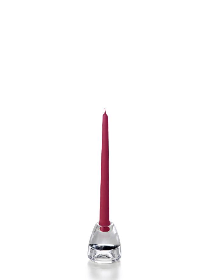 10" Wholesale Taper Candles - Case of 144 Raspberry