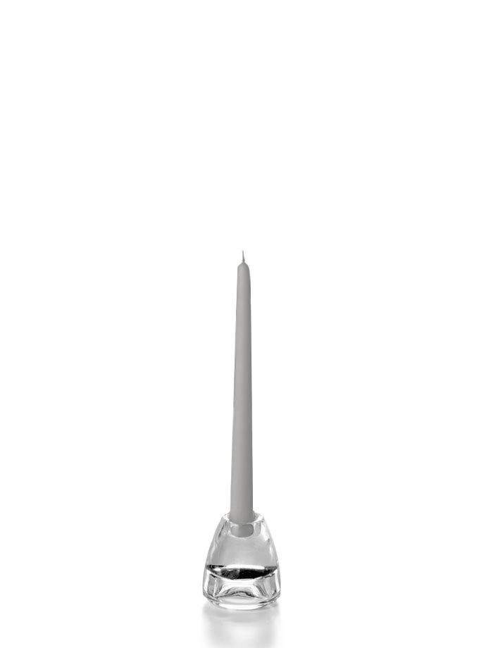 10" Wholesale Taper Candles - Case of 144 Light Gray