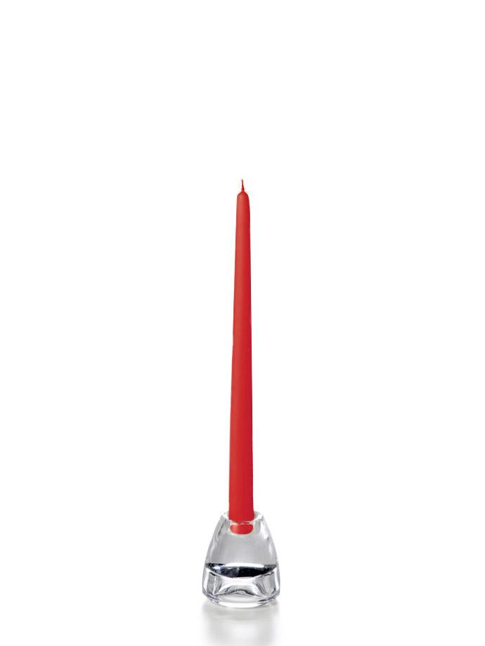 12" Wholesale Taper Candles - Case of 144 Ruby Red