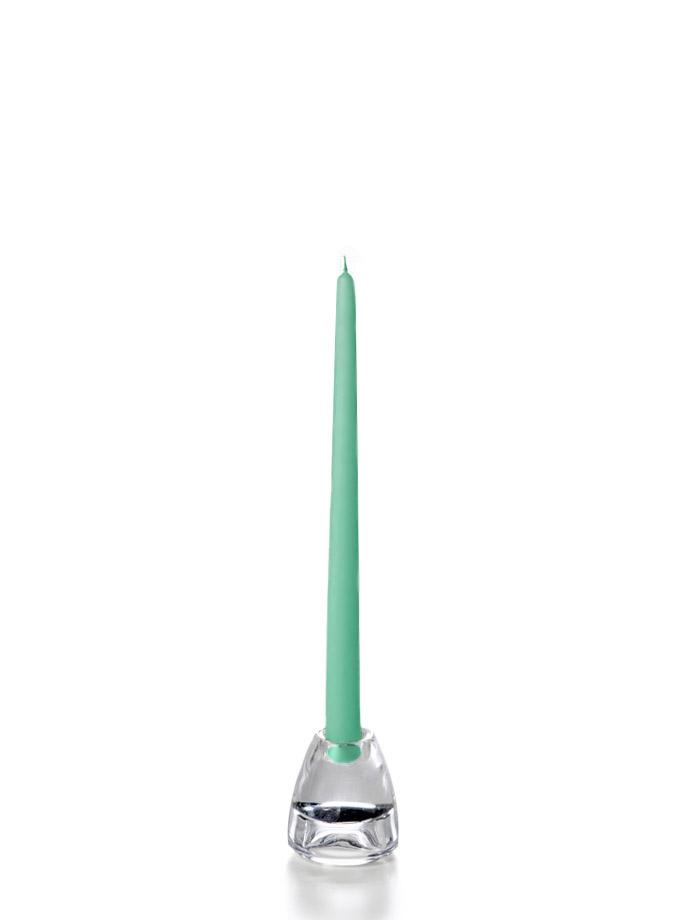 12" Handcrafted Taper Candles Aqua Green