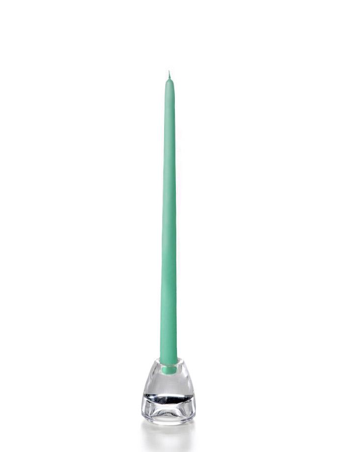 15" Wholesale Taper Candles - Case of 288 Aqua Green