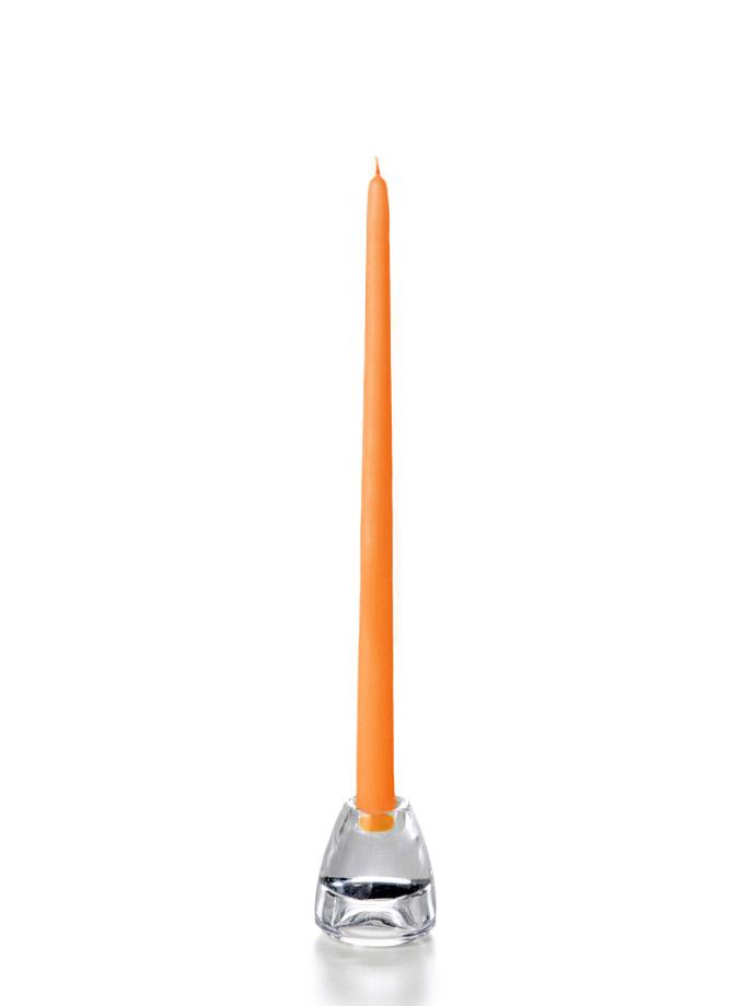 15" Wholesale Taper Candles - Case of 288 Bright Orange