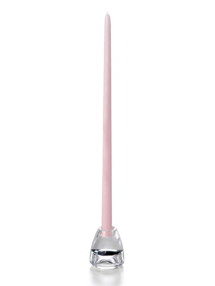 18" Wholesale Taper Candles - Case of 144 Light Rose