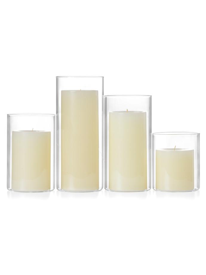 4 Column Pillar Candles and Cylinder Vases