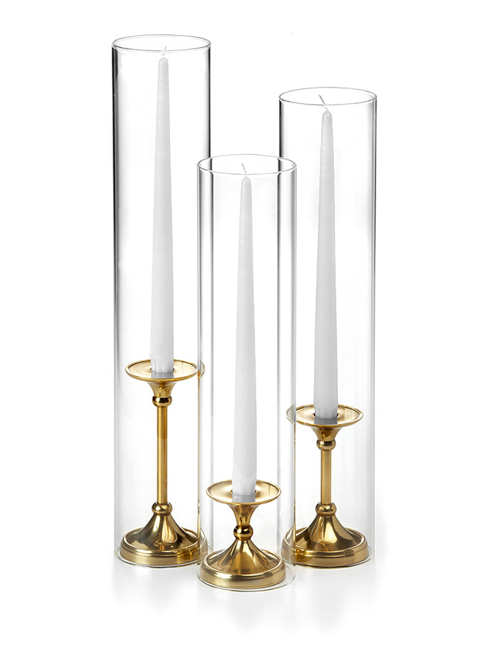 Koyal Wholesale Copper Pillar Candle Holders With Hurricane Glass