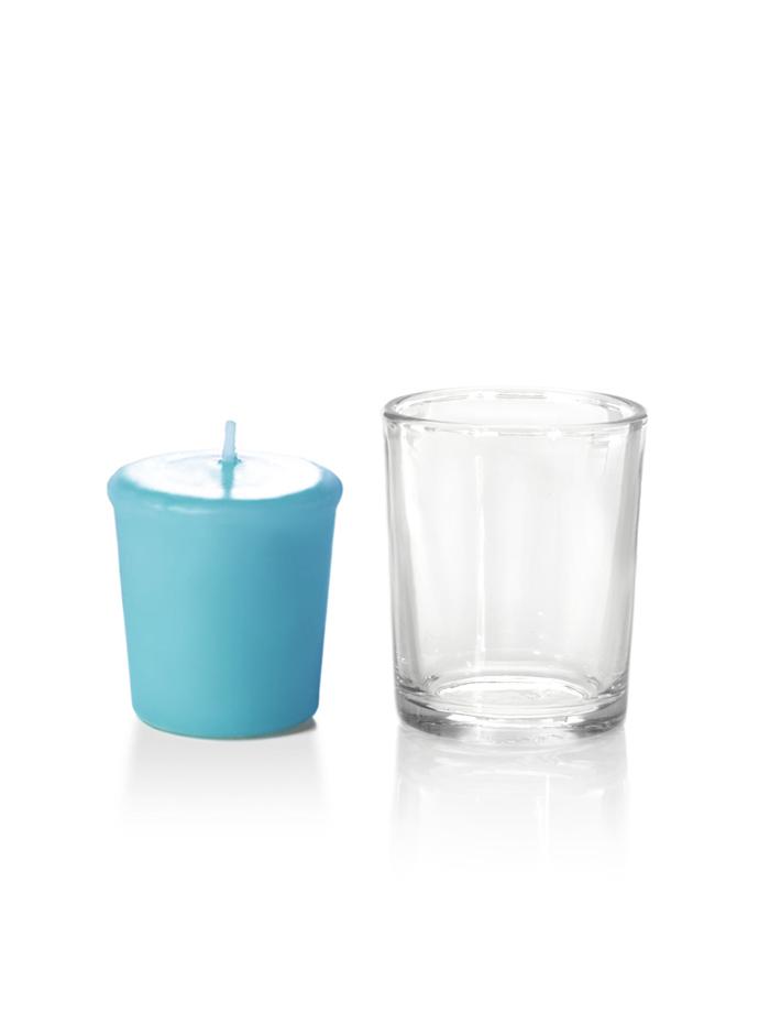 15 Hour Votive Candles & Votive Holders Caribbean Blue