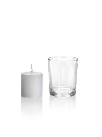 Yummi Candles - 10 Hour Votive Candles And Candle Holders Clear