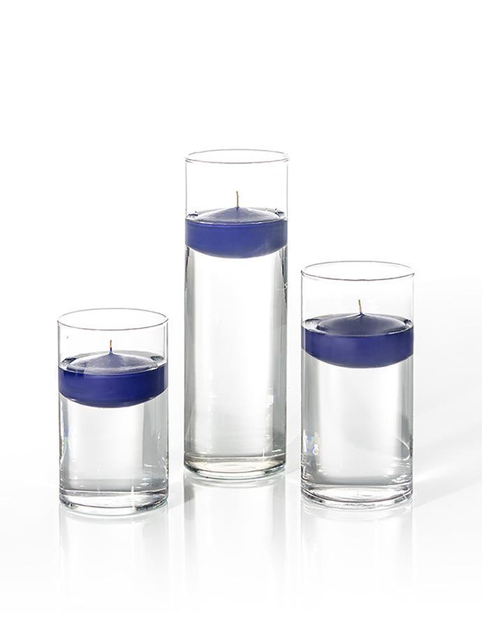 12 Floating Candles and Cylinder Vases