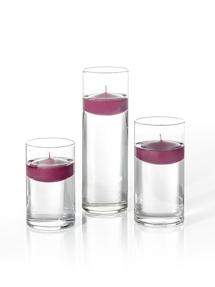 36 Floating Candles and Cylinder Vases