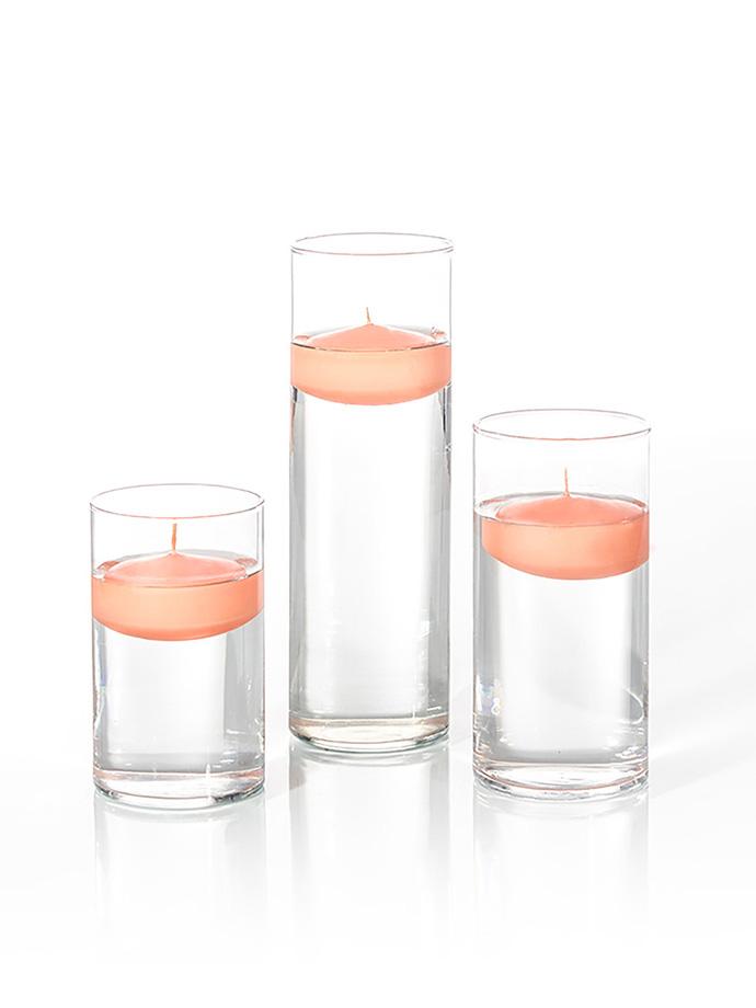 36 Floating Candles and Cylinder Vases