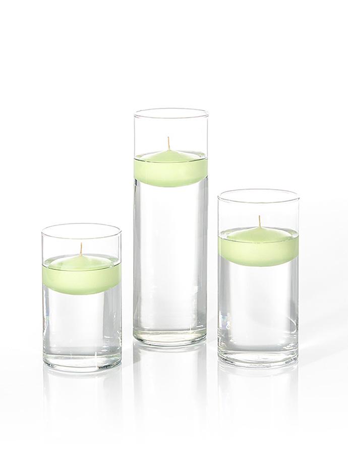 36 Floating Candles and Cylinder Vases