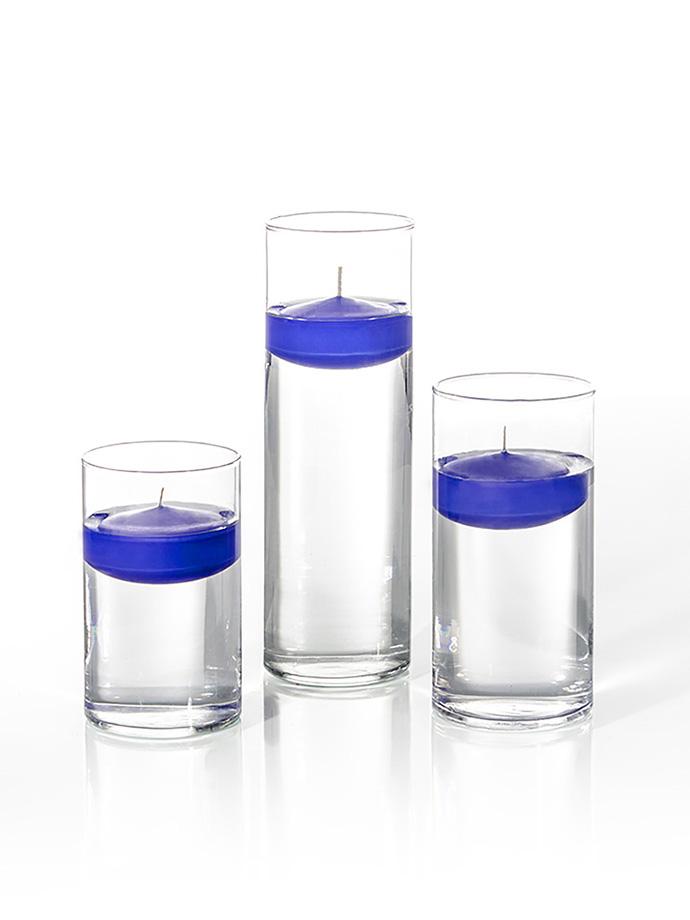 18 Floating Candles and Cylinder Vases