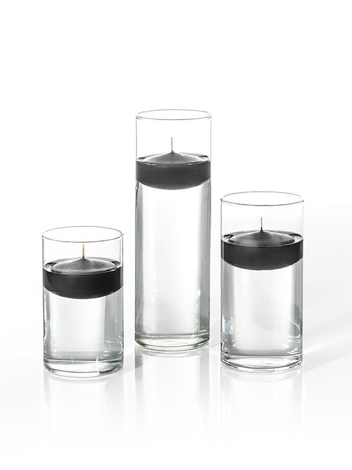 36 Floating Candles and Cylinder Vases