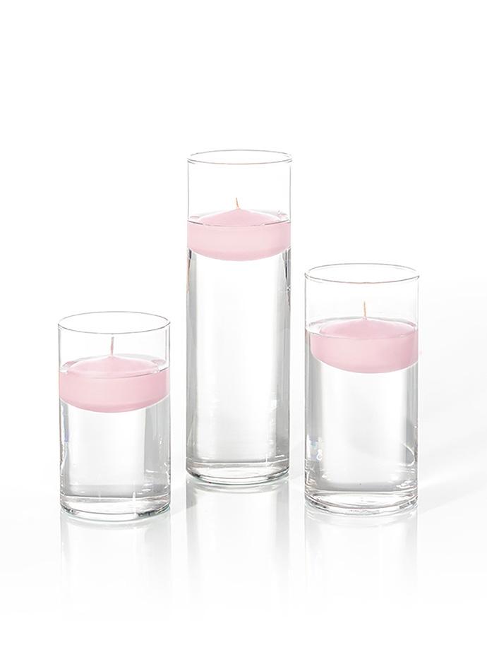 36 Floating Candles and Cylinder Vases