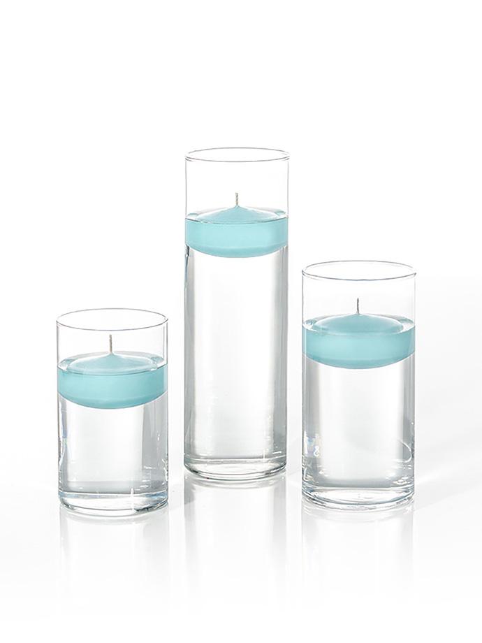 36 Floating Candles and Cylinder Vases