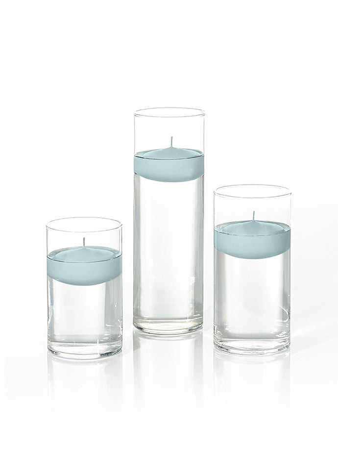 18 Floating Candles and Cylinder Vases