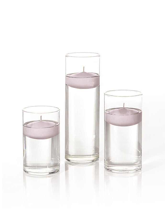 18 Floating Candles and Cylinder Vases