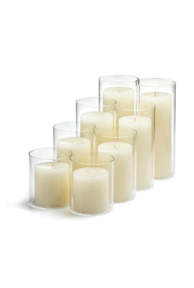 8 Column Pillar Candles and Cylinder Vases